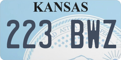 KS license plate 223BWZ