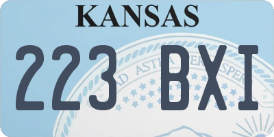 KS license plate 223BXI