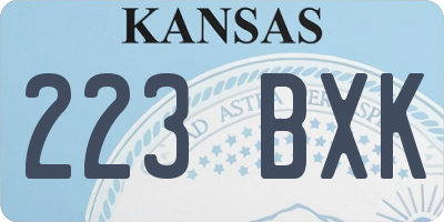 KS license plate 223BXK