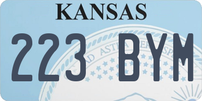 KS license plate 223BYM