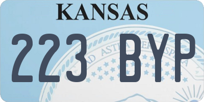 KS license plate 223BYP