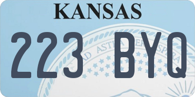 KS license plate 223BYQ