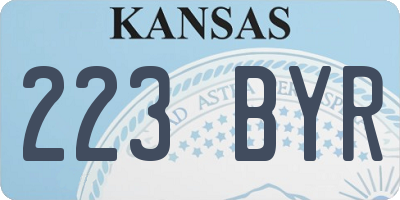 KS license plate 223BYR