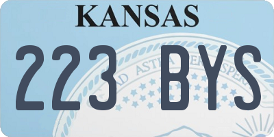 KS license plate 223BYS