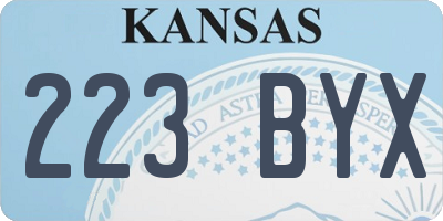 KS license plate 223BYX