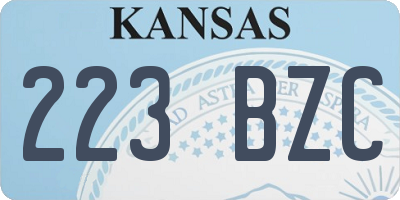 KS license plate 223BZC