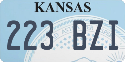 KS license plate 223BZI