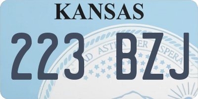 KS license plate 223BZJ