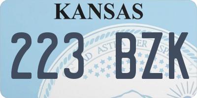 KS license plate 223BZK