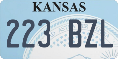 KS license plate 223BZL