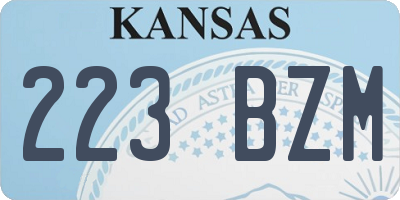 KS license plate 223BZM