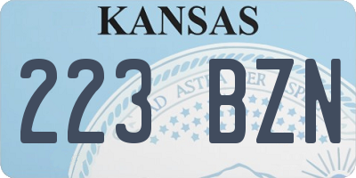 KS license plate 223BZN