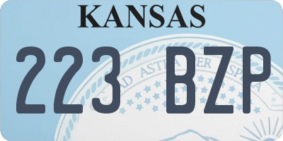 KS license plate 223BZP
