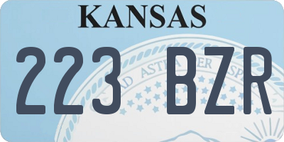 KS license plate 223BZR