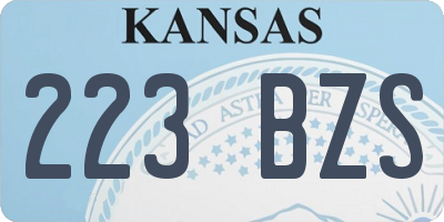 KS license plate 223BZS