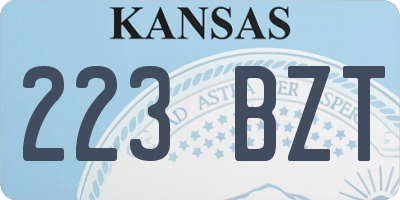 KS license plate 223BZT