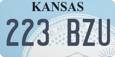 KS license plate 223BZU