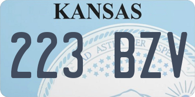 KS license plate 223BZV