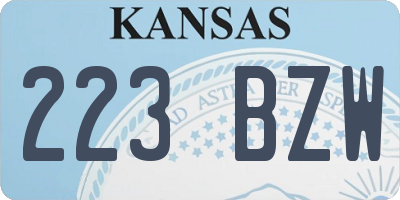 KS license plate 223BZW