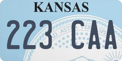 KS license plate 223CAA
