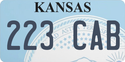 KS license plate 223CAB