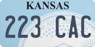 KS license plate 223CAC