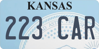 KS license plate 223CAR