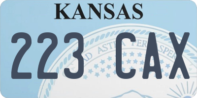 KS license plate 223CAX