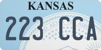 KS license plate 223CCA
