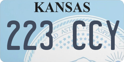 KS license plate 223CCY