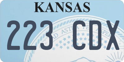 KS license plate 223CDX
