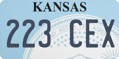 KS license plate 223CEX