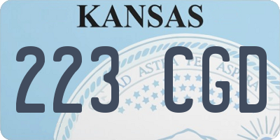 KS license plate 223CGD