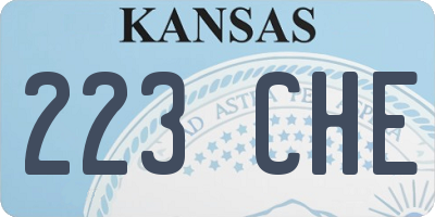 KS license plate 223CHE