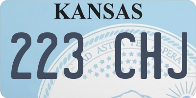 KS license plate 223CHJ