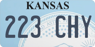 KS license plate 223CHY