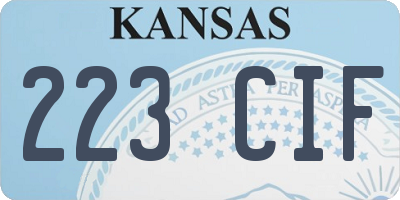 KS license plate 223CIF