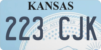 KS license plate 223CJK