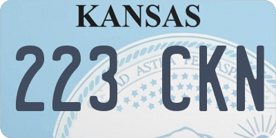 KS license plate 223CKN