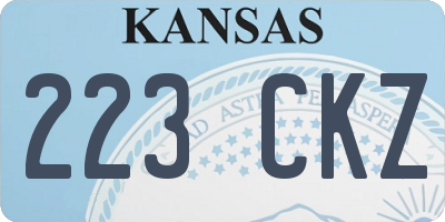 KS license plate 223CKZ