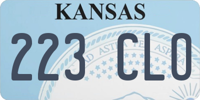 KS license plate 223CLO