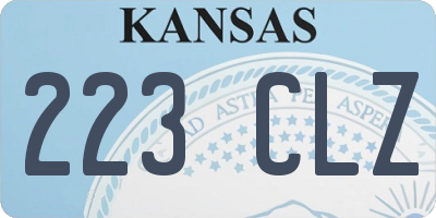 KS license plate 223CLZ