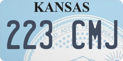 KS license plate 223CMJ