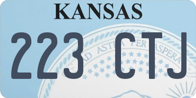 KS license plate 223CTJ