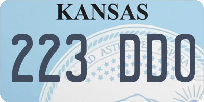 KS license plate 223DDO