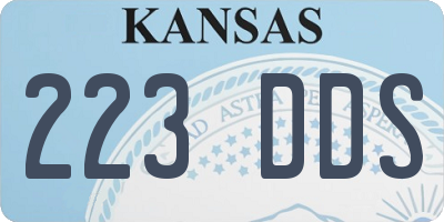 KS license plate 223DDS