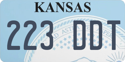 KS license plate 223DDT