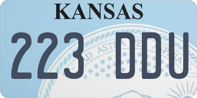 KS license plate 223DDU