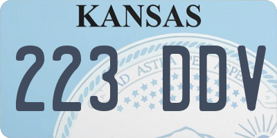 KS license plate 223DDV