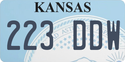 KS license plate 223DDW